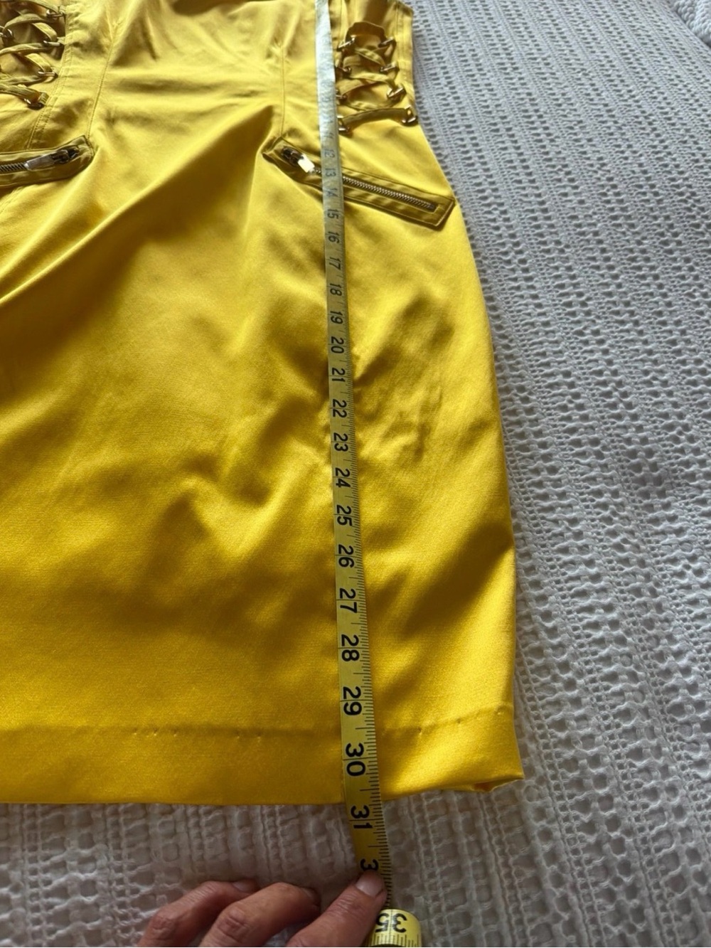 Cache Yellow Lace-Up Sheath Midi Dress - Picture 6 of 6